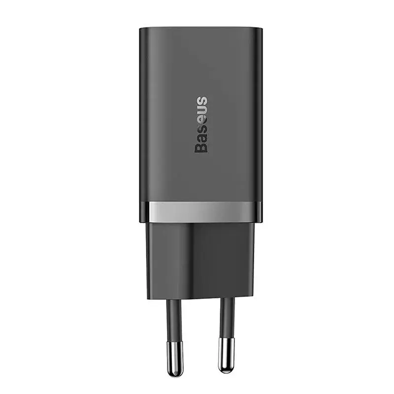 Baseus sienas lādētājs GaN5 40W, 2x USB C (melns)