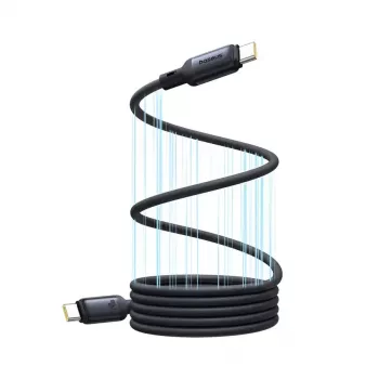 USB-C uz USB-C kabelis Baseus PicoGo 1 m, melns, datu pārraide līdz 0,48 Gbit/s