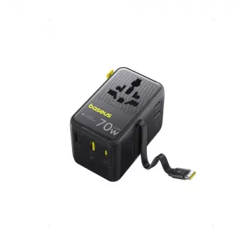 Lādētājs Baseus EnerCore CG11 — Iekštelpu maiņstrāvas ātrais lādētājs, 2x USB-C, 1 m kabelis, melns