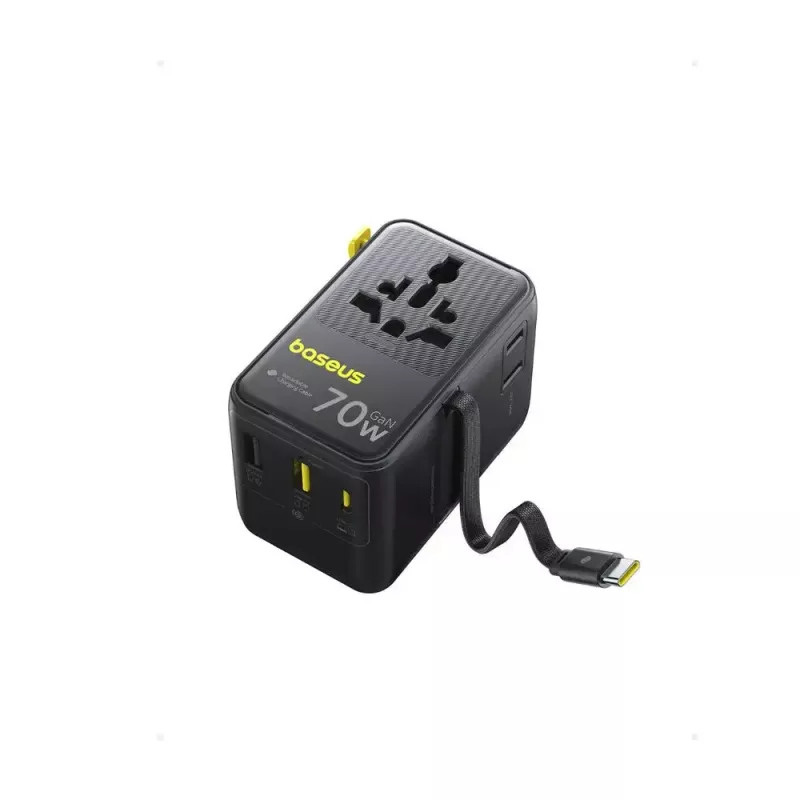 Lādētājs Baseus EnerCore CG11 — Iekštelpu maiņstrāvas ātrais lādētājs, 2x USB-C, 1 m kabelis, melns