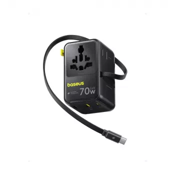 Lādētājs Baseus EnerCore CG11 — Iekštelpu maiņstrāvas ātrais lādētājs, 2x USB-C, 1 m kabelis, melns
