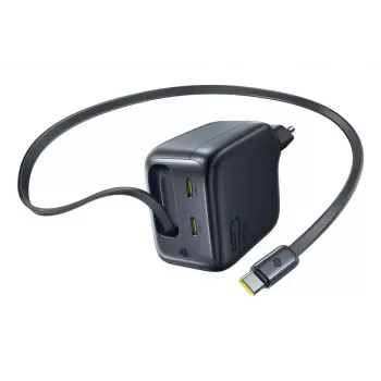 Lādētājs Baseus EnerCore CJ11 Fast Charger 3C 67W — 3× USB-C, maiņstrāvas ieeja, melns