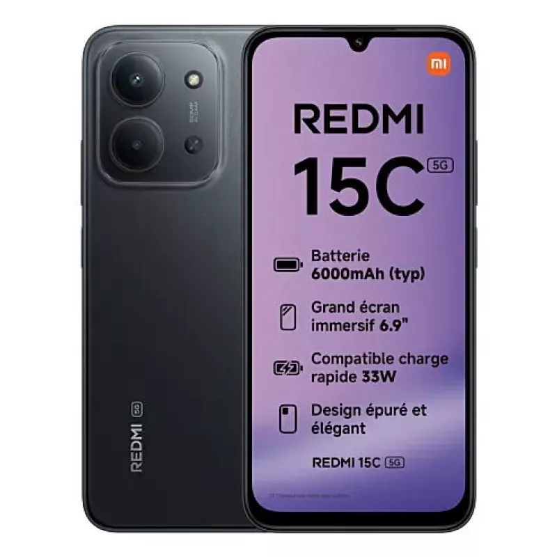 Viedtālrunis Xiaomi Redmi 15C 5G 6,9 collu 256 GB Melns
