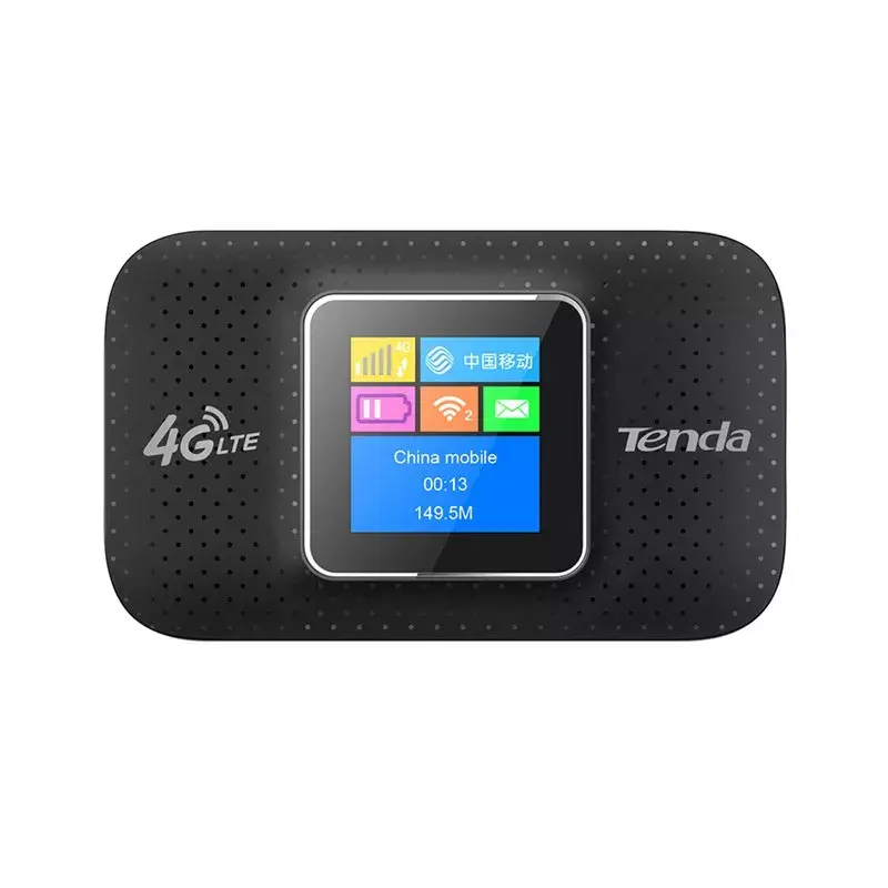 Pārnēsājams maršrutētājs TENDA 4G185 — vienjoslas 2,4 GHz, Wi‑Fi 4 (802.11n), LTE 4G, 150 Mb/s, SIM slots, USB, iekšējās 2 antenas, darbināms ar baterijām