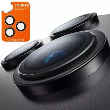 Lens Guard Torras iPhone 17 Pro — melns aizsargājošs kameras objektīva pārsegs