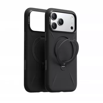 Telefona maciņš Torras Spin Softune sērija iPhone 17 Pro — melns, plāns aizsargapvalks