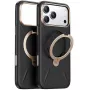 Torras Ostand Spin Vegskin sērijas telefona maciņš iPhone 17 Pro Max, melns
