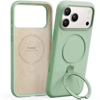 Aizsargājošs tālruņa vāciņš Torras Spin Softune sērija iPhone 17 Pro, zaļš