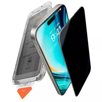 Ekrāna aizsargs Torras Privacy INSTALL MASTER iPhone 17 Air — melns