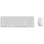 Tastatūras un peles komplekts RAPOO 9310M — pilna izmēra bezvadu tastatūra (RF + Bluetooth), balta, ietver peli