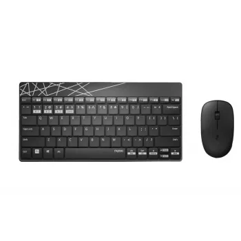 tastatūra pele set Rapoo 8000M Universal Bluetooth QWERTZ German Melns
