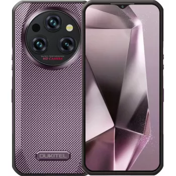 Viedtālrunis OukiTel WP35 — 8 GB operatīvā atmiņa, 256 GB krātuve, 11000 mAh baterija, purpursarkans