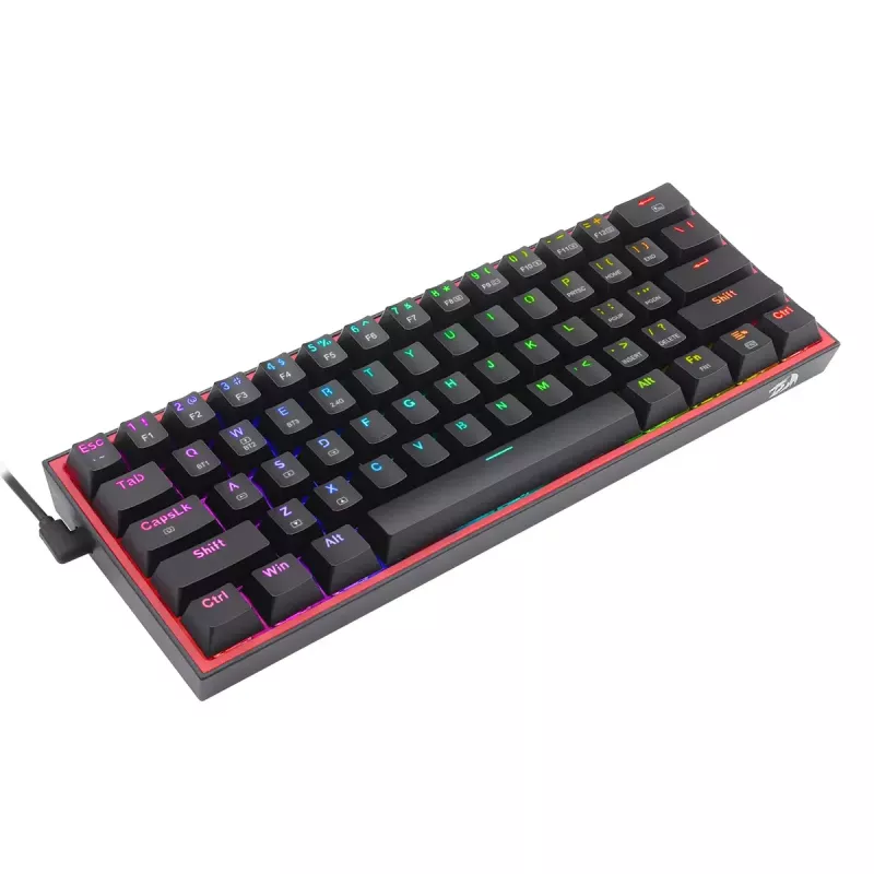 Klaviatūra REDRAGON FIZZ PRO K616-RGB B Spēļu USB RF Bezvadu Bluetooth QWERTY Melna Sarkana