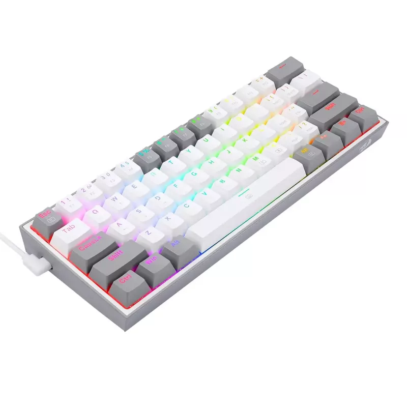 Mehāniskā tastatūra REDRAGON K617-RGB Fizz vadu USB pelēka balta