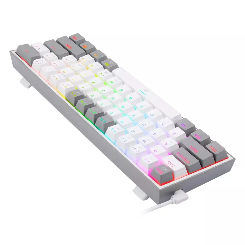Mehāniskā tastatūra REDRAGON K617-RGB Fizz vadu USB pelēka balta