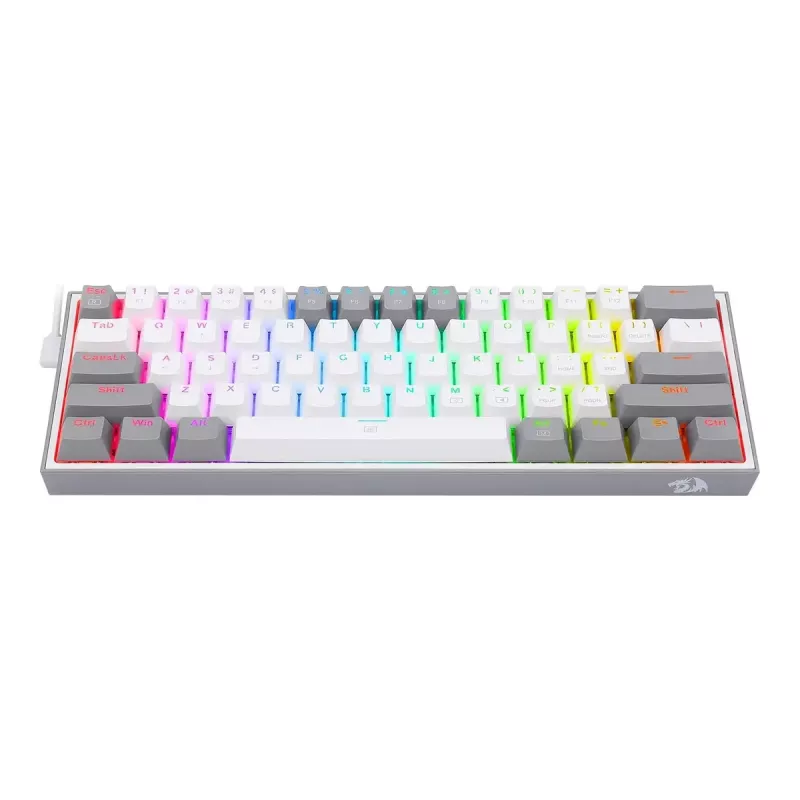 Mehāniskā tastatūra REDRAGON K617-RGB Fizz vadu USB pelēka balta