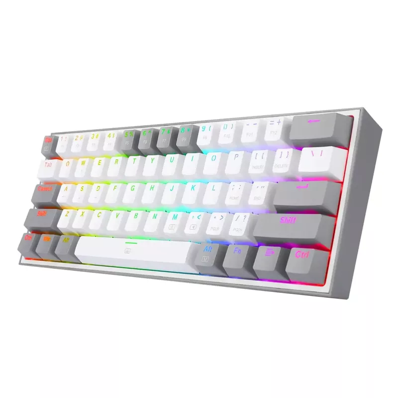 Mehāniskā tastatūra REDRAGON K617-RGB Fizz vadu USB pelēka balta
