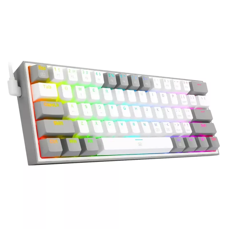 Mehāniskā tastatūra REDRAGON K617-RGB Fizz vadu USB pelēka balta