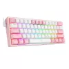 Mehāniskā tastatūra REDRAGON K617-Fizz RGB — vadu USB, rozā/balta, 1,5 m kabelis