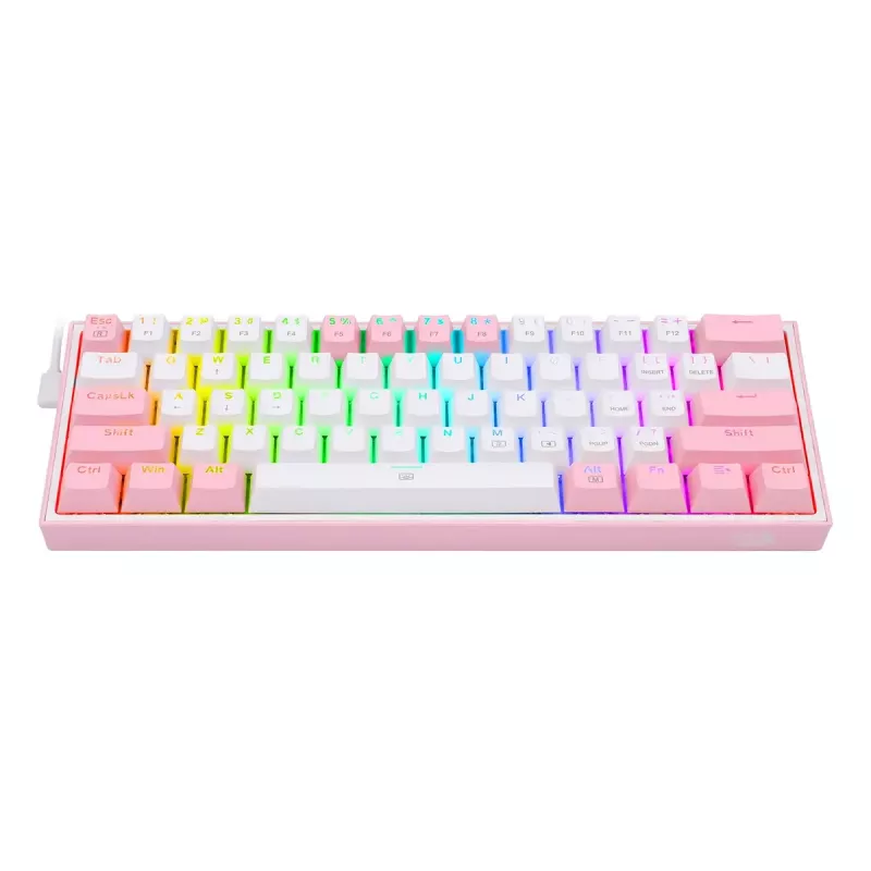 Mehāniskā tastatūra REDRAGON K617-Fizz RGB — vadu USB, rozā/balta, 1,5 m kabelis