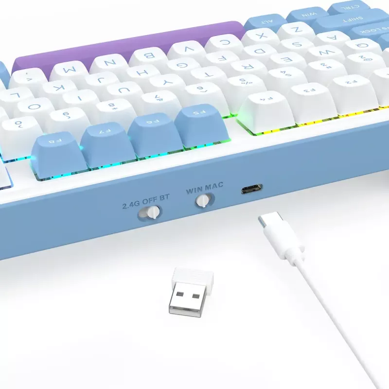 Mehāniskā tastatūra REDRAGON K707WBP-RGB-PRO Vadu USB Zila Balta