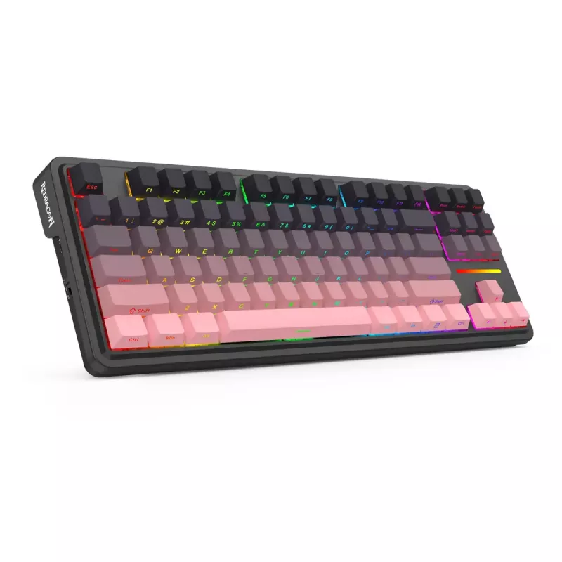 Mehāniskā tastatūra REDRAGON Antonium Pro K728SP-RGB-PRO — USB, RF bezvadu, Bluetooth, melna/rozā