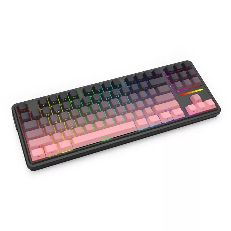 Mehāniskā tastatūra REDRAGON Antonium Pro K728SP-RGB-PRO — USB, RF bezvadu, Bluetooth, melna/rozā