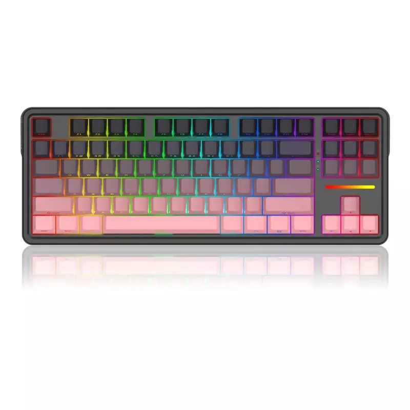 Mehāniskā tastatūra REDRAGON Antonium Pro K728SP-RGB-PRO — USB, RF bezvadu, Bluetooth, melna/rozā