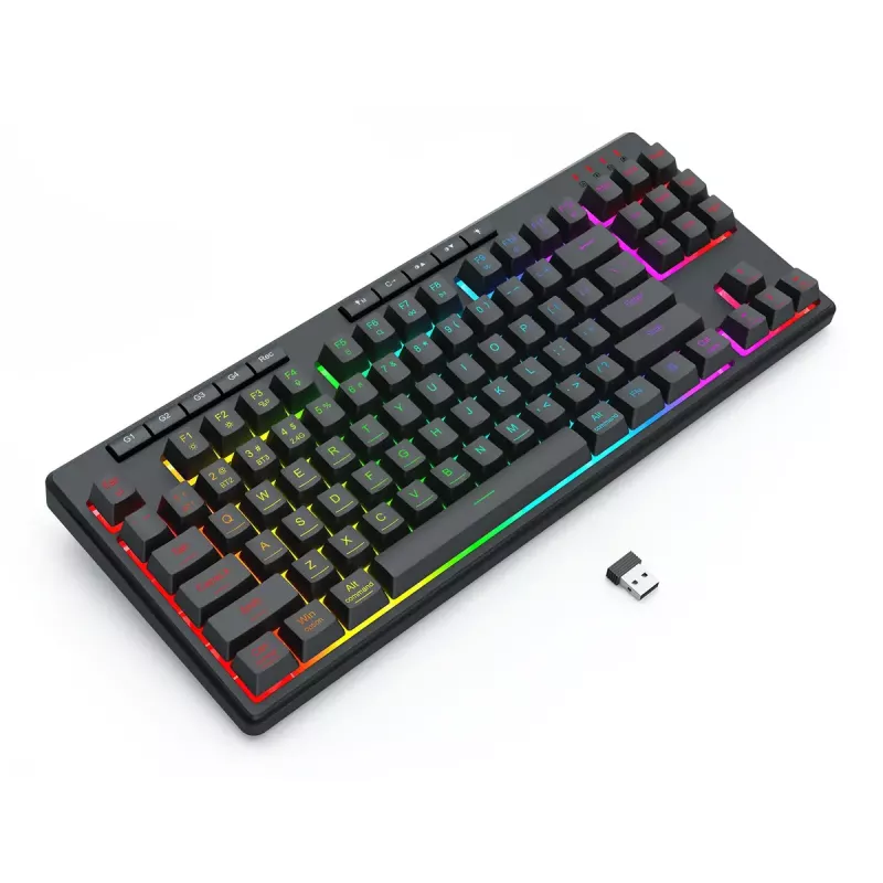 REDRAGON K516RGB-PRO SHIVA PRO 87 tastatūra USB RF bezvadu Bluetooth melna