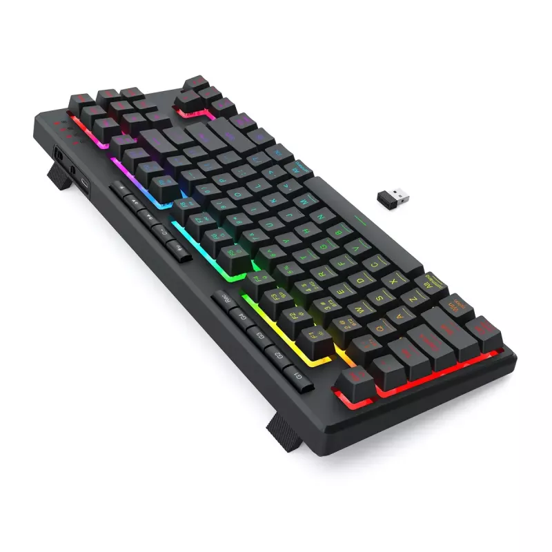 REDRAGON K516RGB-PRO SHIVA PRO 87 tastatūra USB RF bezvadu Bluetooth melna