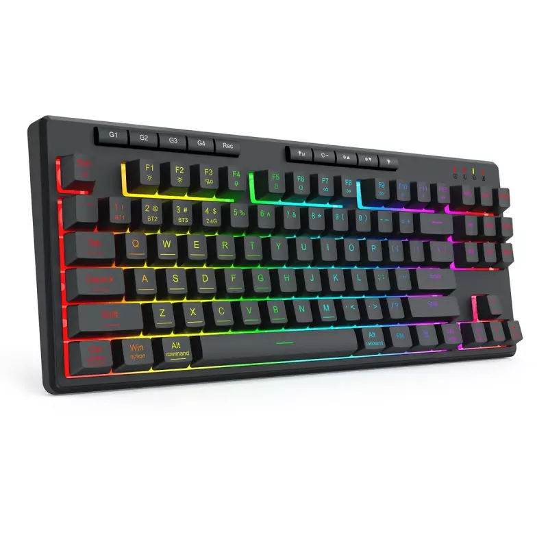 REDRAGON K516RGB-PRO SHIVA PRO 87 tastatūra USB RF bezvadu Bluetooth melna