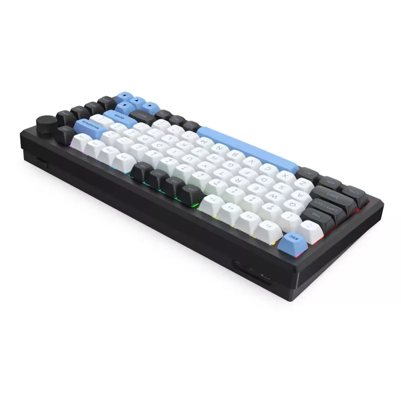 Klaviatūra REDRAGON K732WLB-RGB-PRO URANUS PRO — 65% mehāniskā, USB + RF bezvadu + Bluetooth, QWERTY, angļu izkārtojumi, 1,5 m kabelis, melna/balta