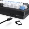 Klaviatūra REDRAGON K732WLB-RGB-PRO URANUS PRO — 65% mehāniskā, USB + RF bezvadu + Bluetooth, QWERTY, angļu izkārtojumi, 1,5 m kabelis, melna/balta