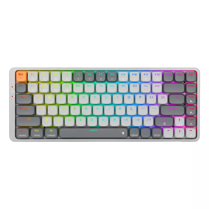 Mehāniskā tastatūra REDRAGON K652GG-RGB-PRO vadu bezvadu Bluetooth pelēka