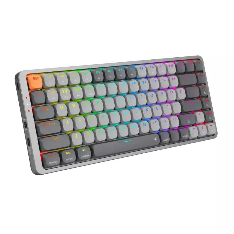 Mehāniskā tastatūra REDRAGON K652GG-RGB-PRO vadu bezvadu Bluetooth pelēka