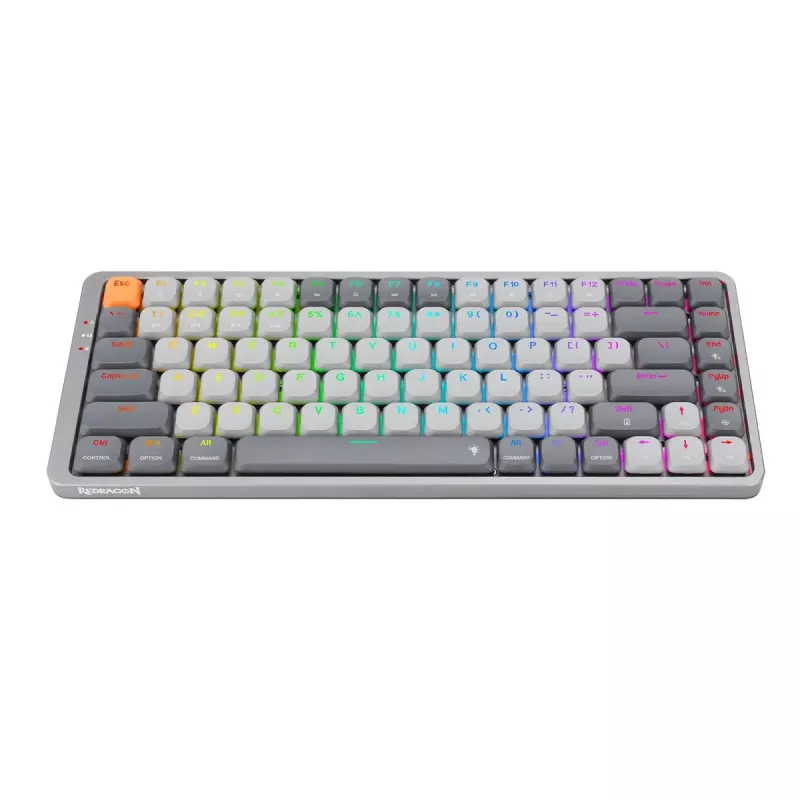 Mehāniskā tastatūra REDRAGON K652GG-RGB-PRO vadu bezvadu Bluetooth pelēka