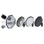 Godox AD-S7 foto studijas zibspuldzes piederumu komplekts 48 cm melns sudraba balts