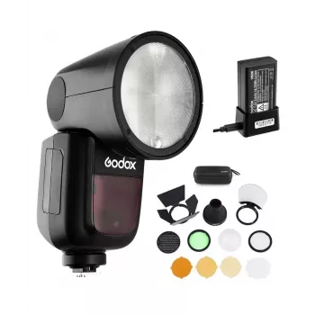 Kompakta zibspuldze Godox V1-C melna, uzlādes laiks 1,5 s, 420 g