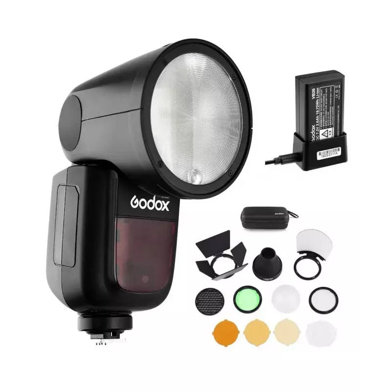 Kompakta zibspuldze Godox V1-C melna, uzlādes laiks 1,5 s, 420 g