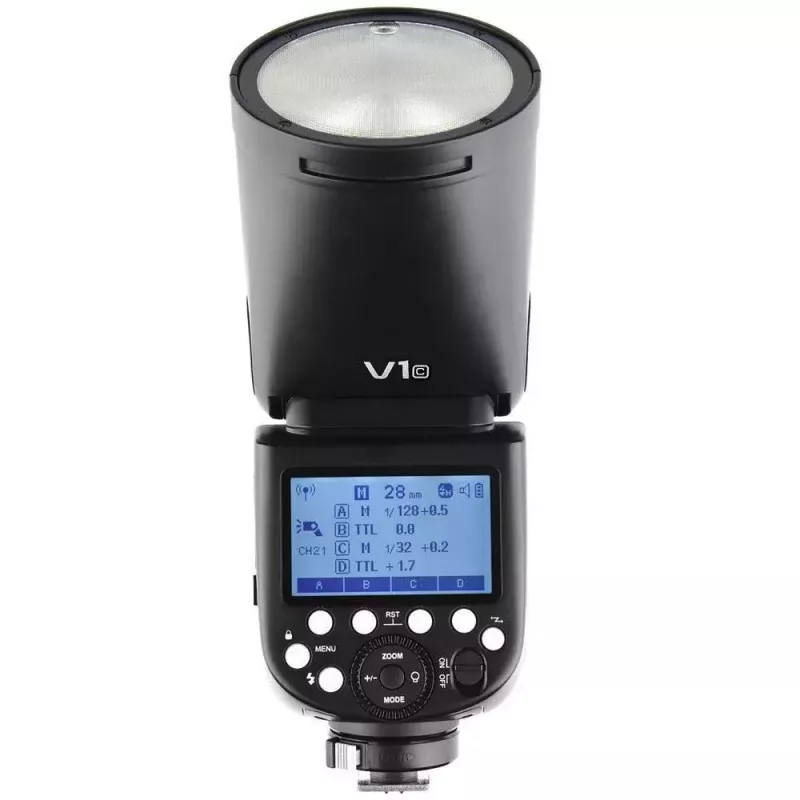 Kompakta zibspuldze Godox V1-C melna, uzlādes laiks 1,5 s, 420 g