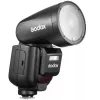 Videokameras zibspuldze Godox V1Pro melna ar 1,5 s uzlādes laiku