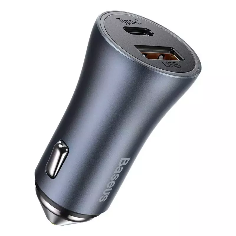 Automašīnas lādētājs Baseus TZCCJD-0G 40W tumši pelēks — USB transportlīdzekļa strāvas adapteris, 40W izeja