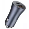 Automašīnas lādētājs Baseus TZCCJD-0G 40W tumši pelēks — USB transportlīdzekļa strāvas adapteris, 40W izeja