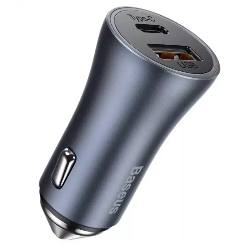 Automašīnas lādētājs Baseus TZCCJD-0G 40W tumši pelēks — USB transportlīdzekļa strāvas adapteris, 40W izeja