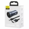 Automašīnas lādētājs Baseus TZCCJD-0G 40W tumši pelēks — USB transportlīdzekļa strāvas adapteris, 40W izeja