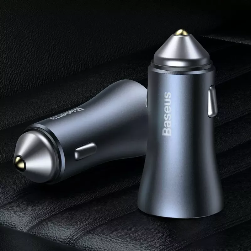 Automašīnas lādētājs Baseus TZCCJD-0G 40W tumši pelēks — USB transportlīdzekļa strāvas adapteris, 40W izeja