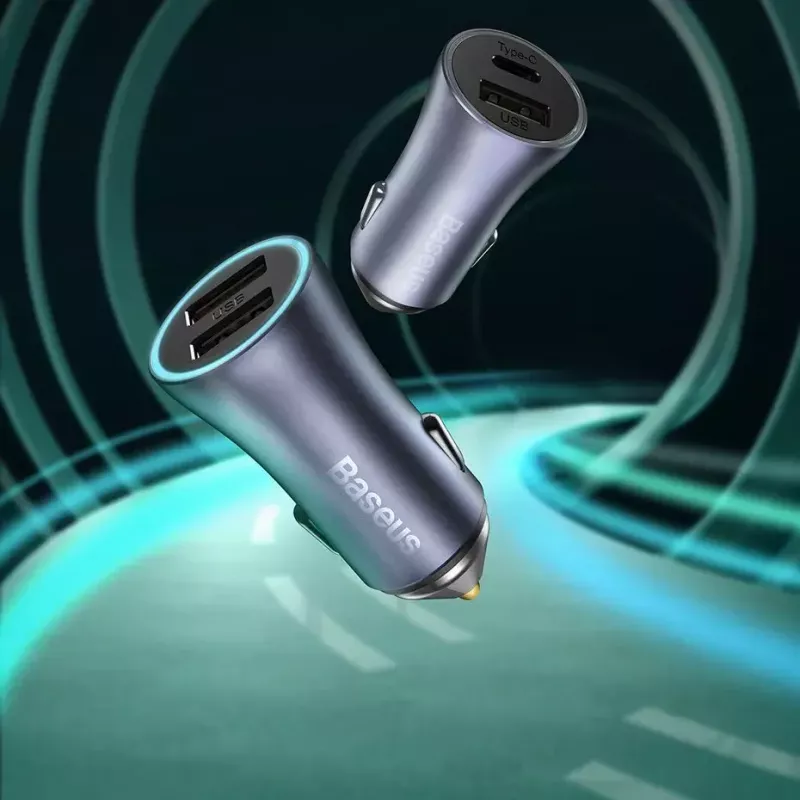 Automašīnas lādētājs Baseus TZCCJD-0G 40W tumši pelēks — USB transportlīdzekļa strāvas adapteris, 40W izeja