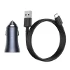 Automašīnas lādētājs Baseus TZCCJD-0G 40W tumši pelēks — USB transportlīdzekļa strāvas adapteris, 40W izeja