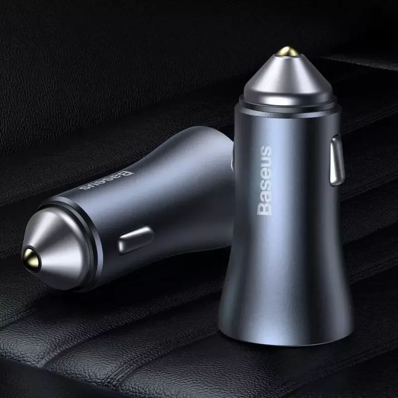 Automašīnas lādētājs Baseus TZCCJD-0G 40W tumši pelēks — USB transportlīdzekļa strāvas adapteris, 40W izeja