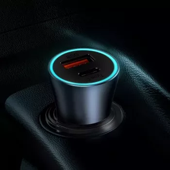 Automašīnas lādētājs Baseus TZCCJD-0G 40W tumši pelēks — USB transportlīdzekļa strāvas adapteris, 40W izeja